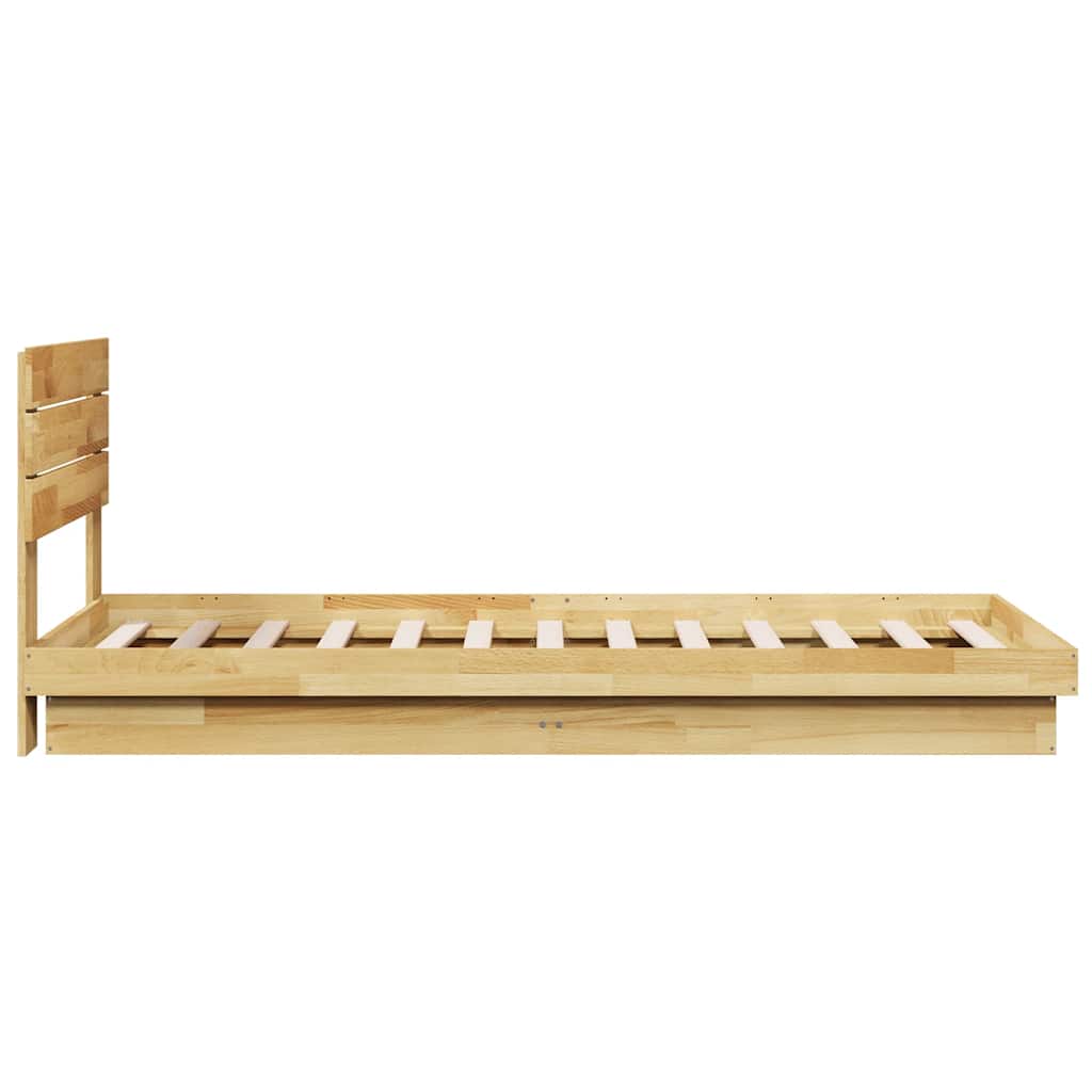 vidaXL Rama łóżka z zagłówkiem bez materaca 75x190 cm lite drewno dąb
