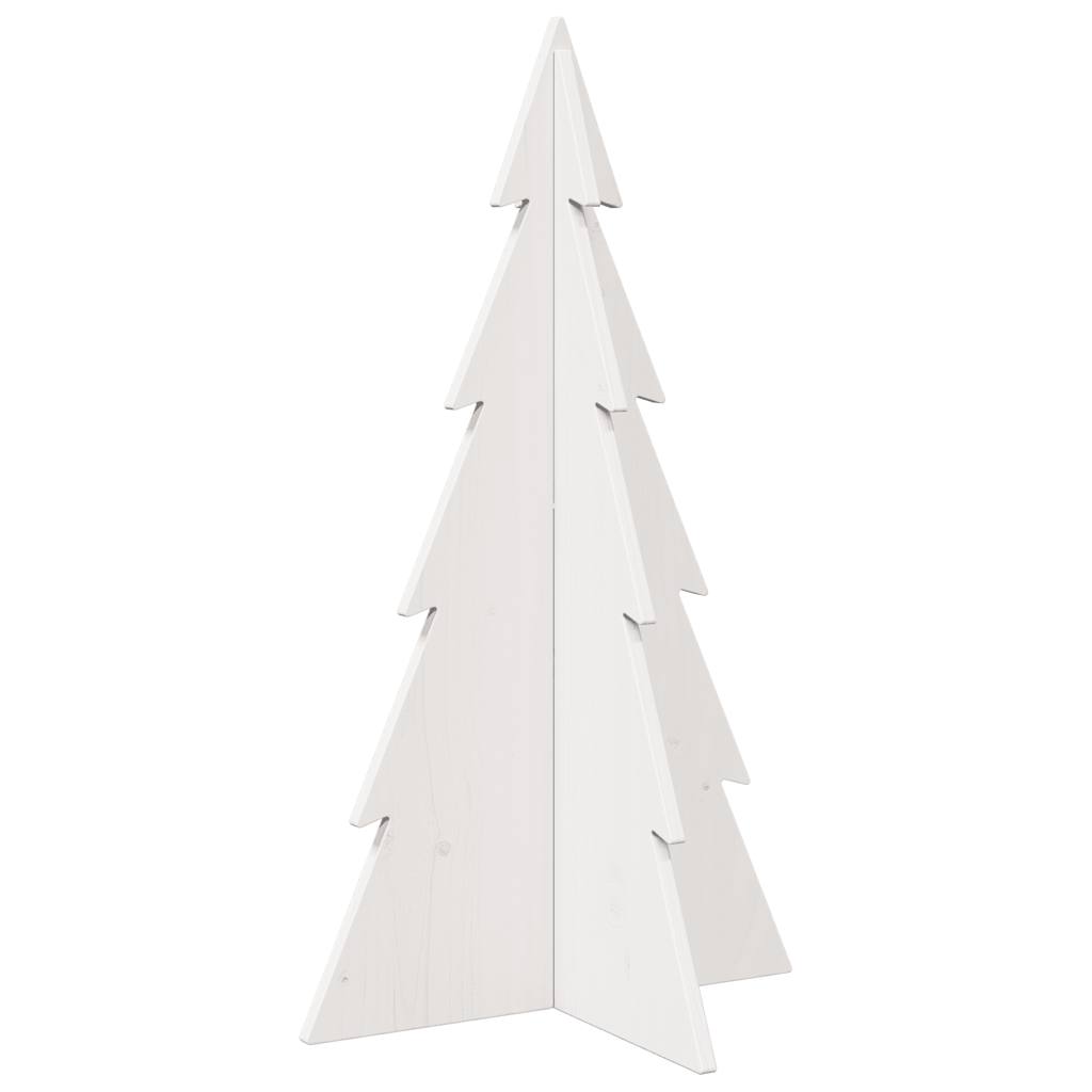 vidaXL Drewniana choinka do udekorowania, biała, 80 cm, sosnowa