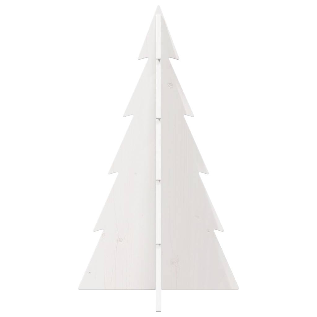 vidaXL Drewniana choinka do udekorowania, biała, 80 cm, sosnowa