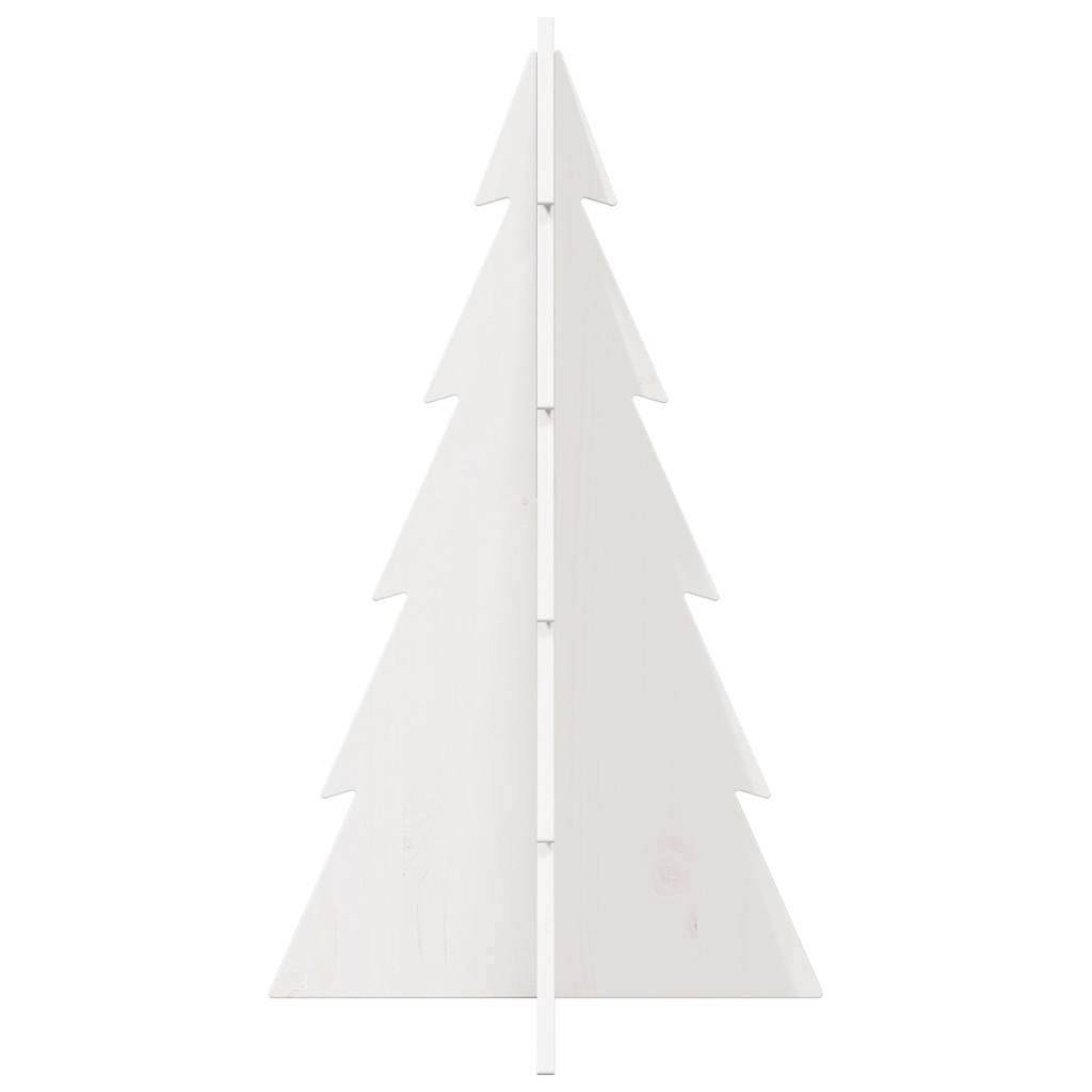 vidaXL Drewniana choinka do udekorowania, biała, 80 cm, sosnowa