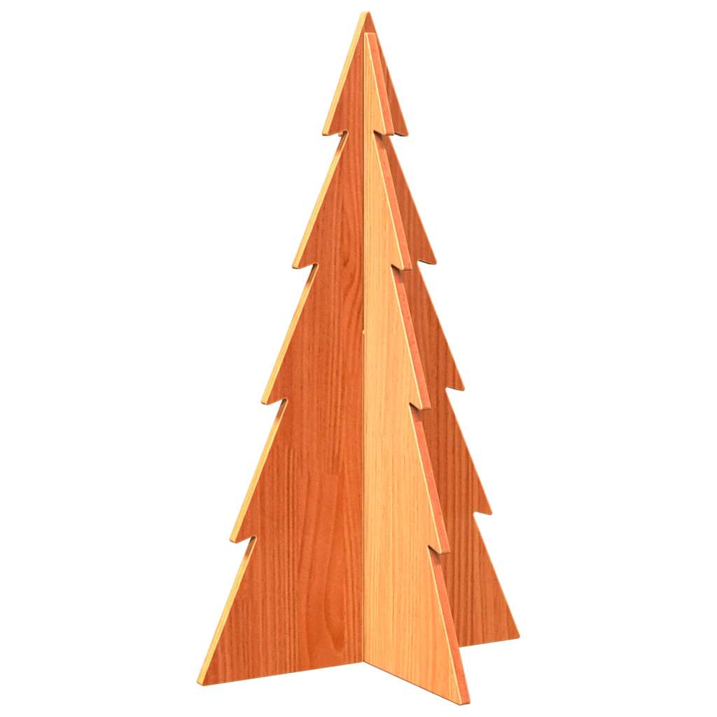vidaXL Drewniana choinka do udekorowania, brązowa, 80 cm, sosnowa