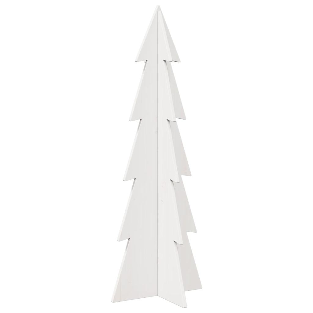 vidaXL Drewniana choinka do udekorowania, biała, 112 cm, sosnowa