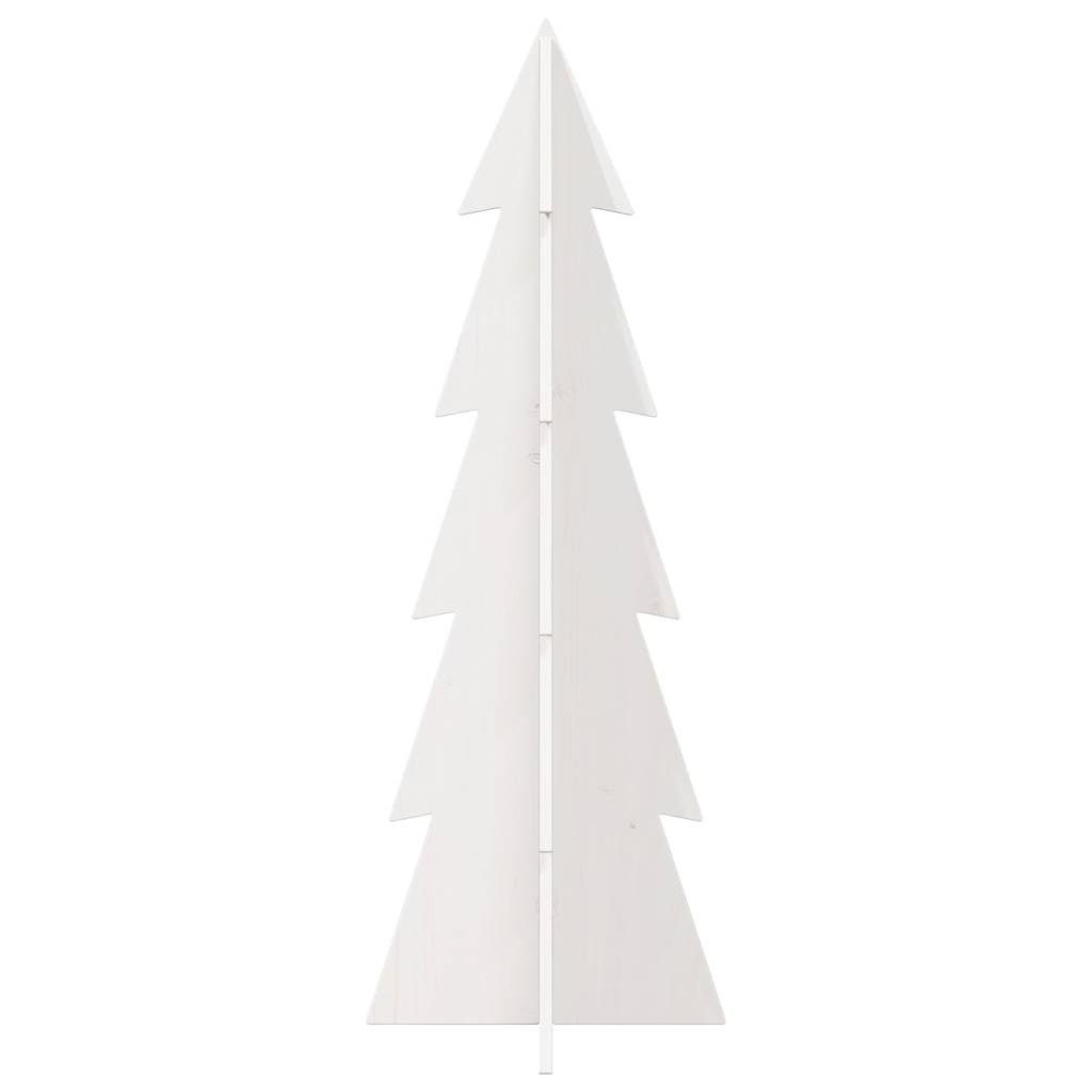 vidaXL Drewniana choinka do udekorowania, biała, 112 cm, sosnowa