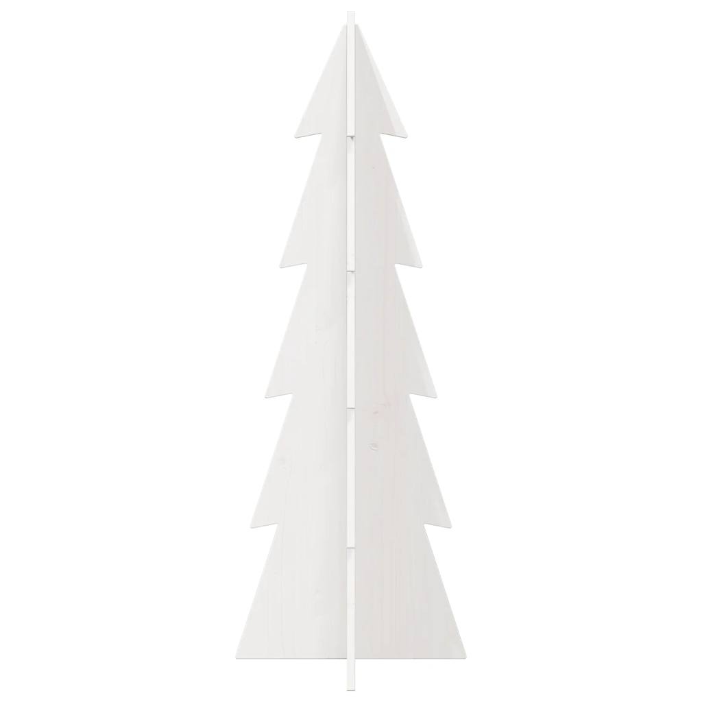 vidaXL Drewniana choinka do udekorowania, biała, 112 cm, sosnowa