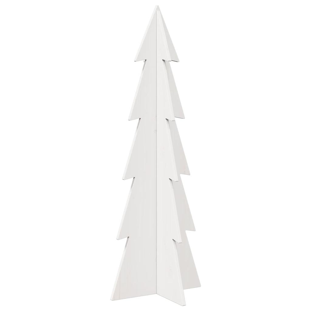 vidaXL Drewniana choinka do udekorowania, biała, 112 cm, sosnowa