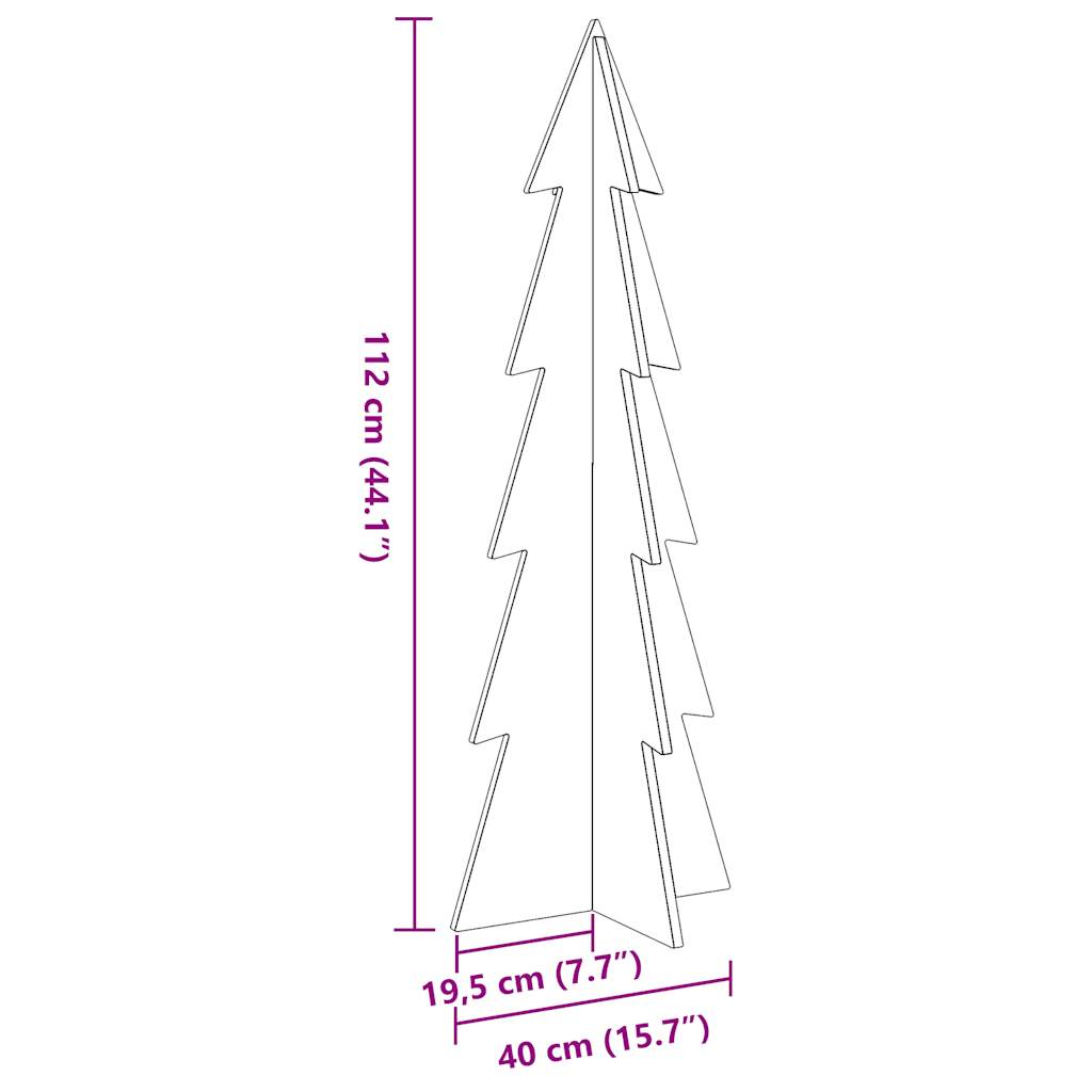 vidaXL Drewniana choinka do udekorowania, biała, 112 cm, sosnowa