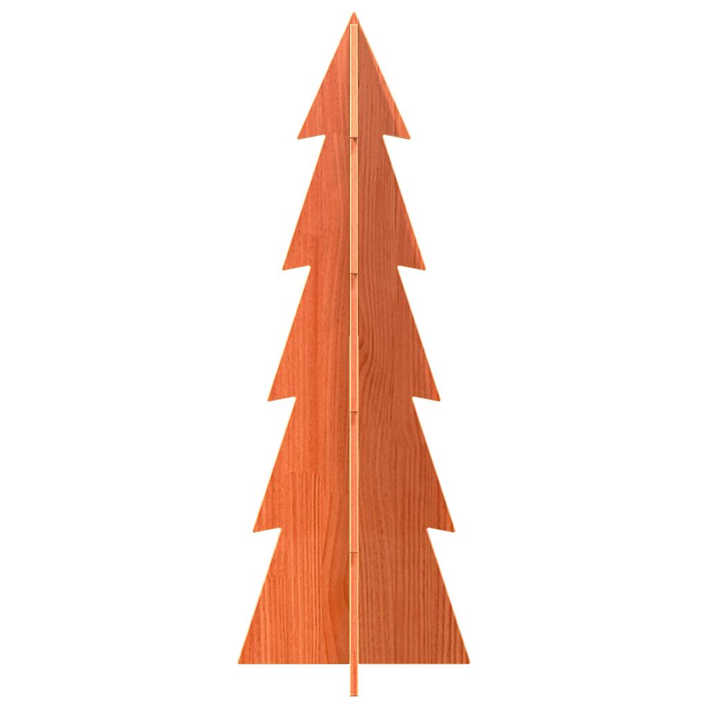 vidaXL Drewniana choinka do udekorowania, woskowy brąz, 112 cm, sosna