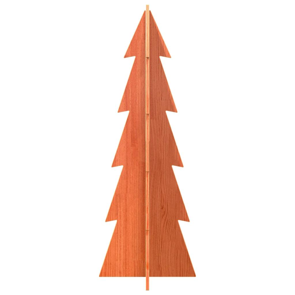 vidaXL Drewniana choinka do udekorowania, woskowy brąz, 112 cm, sosna