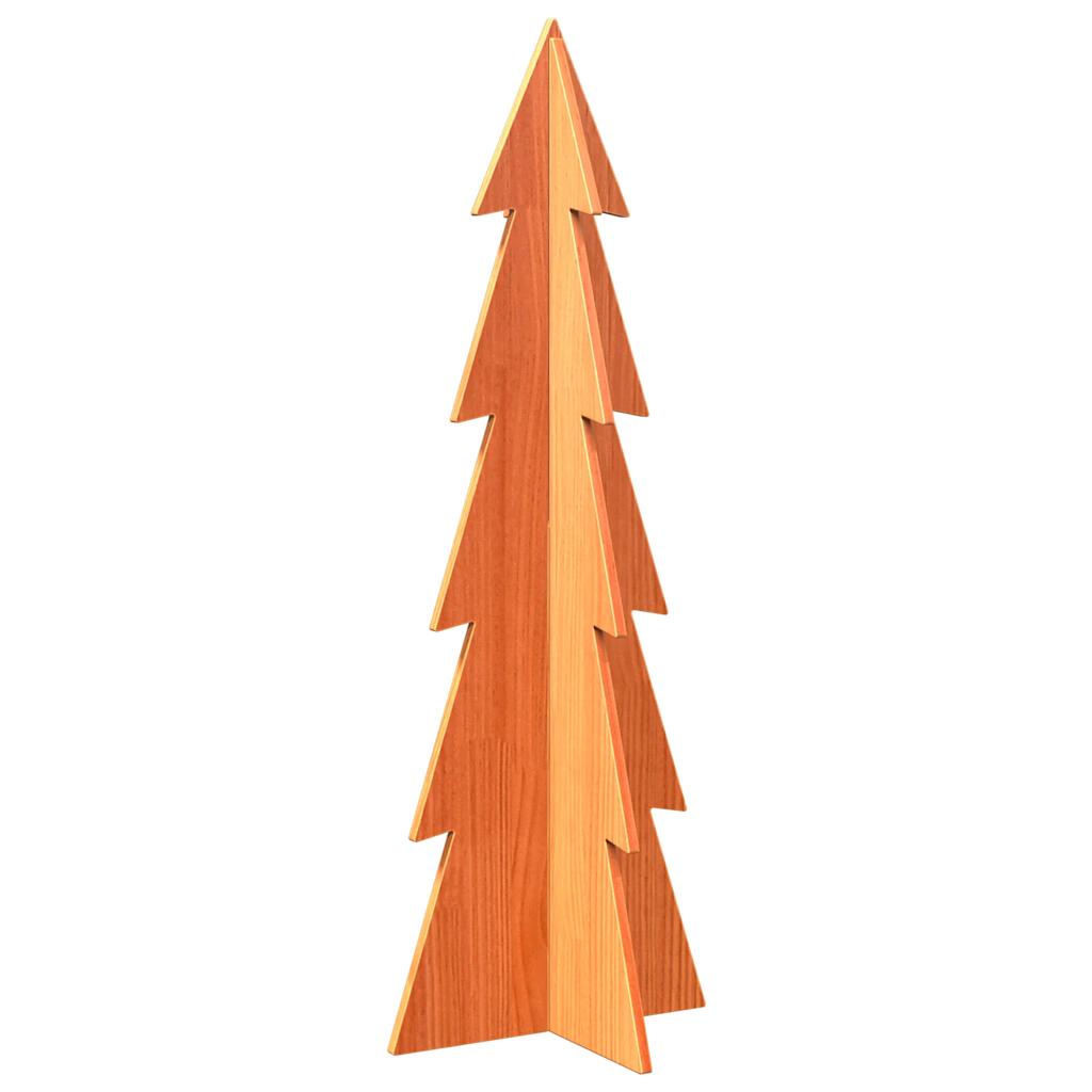 vidaXL Drewniana choinka do udekorowania, woskowy brąz, 112 cm, sosna