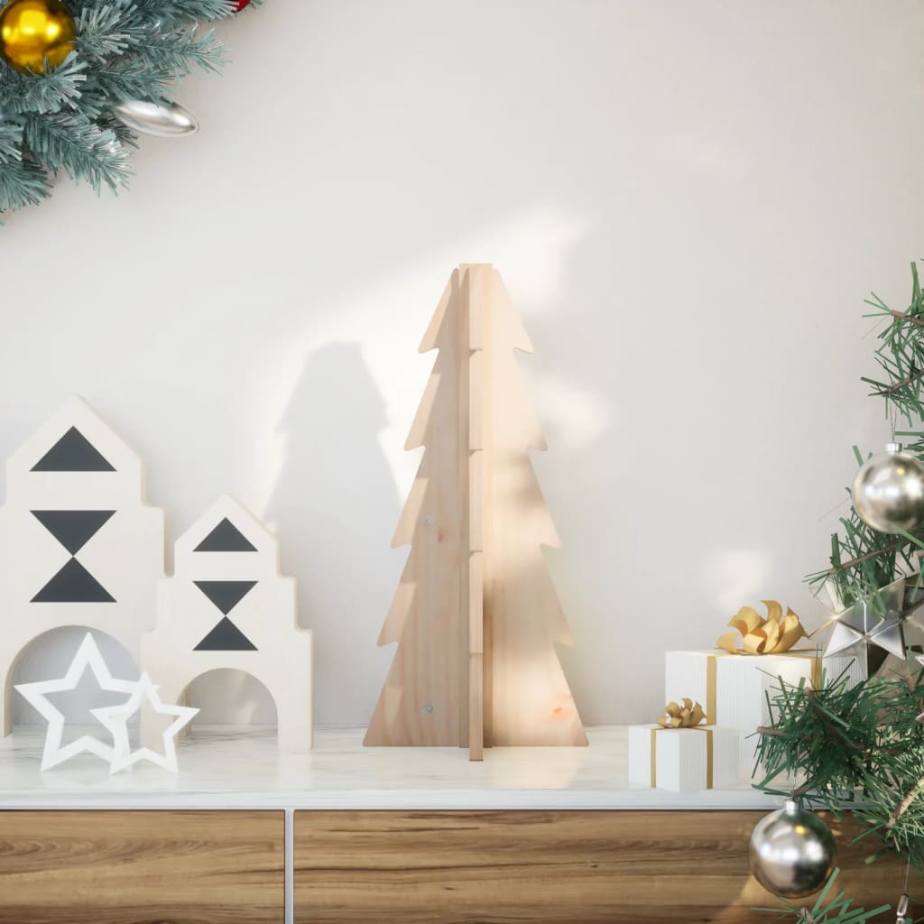 vidaXL Drewniana choinka do udekorowania, 49 cm, lite drewno sosnowe