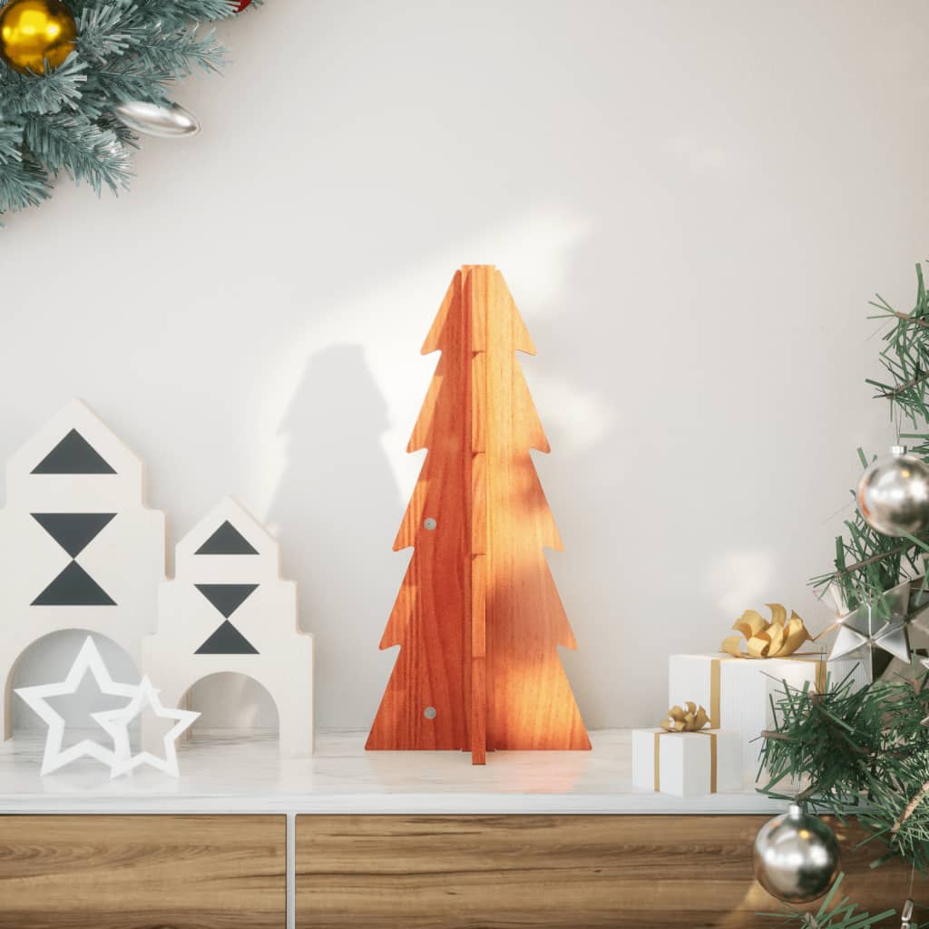 vidaXL Drewniana choinka do udekorowania, brązowa, 49 cm, sosnowa