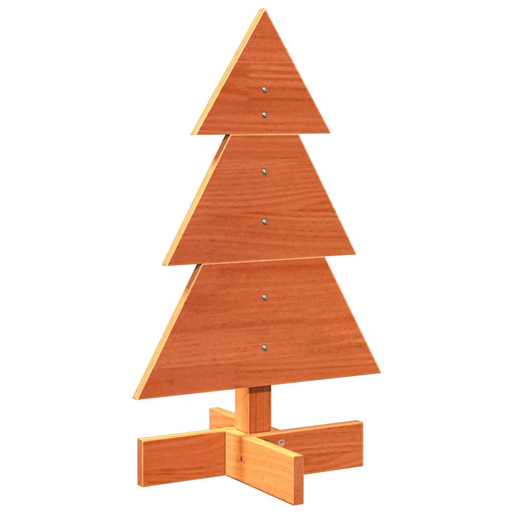 vidaXL Drewniana choinka do udekorowania, woskowy brąz, 60 cm, sosnowa