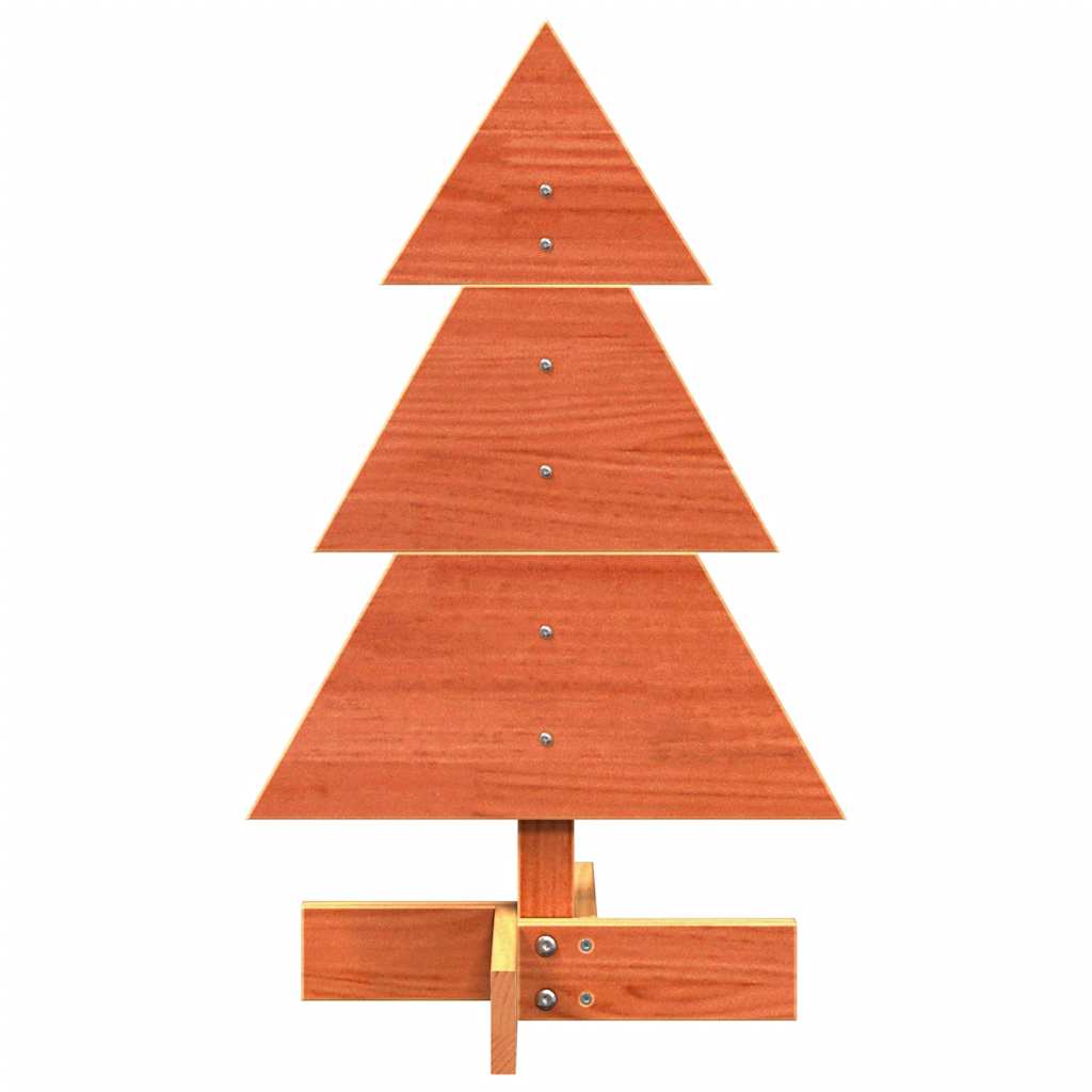 vidaXL Drewniana choinka do udekorowania, woskowy brąz, 60 cm, sosnowa