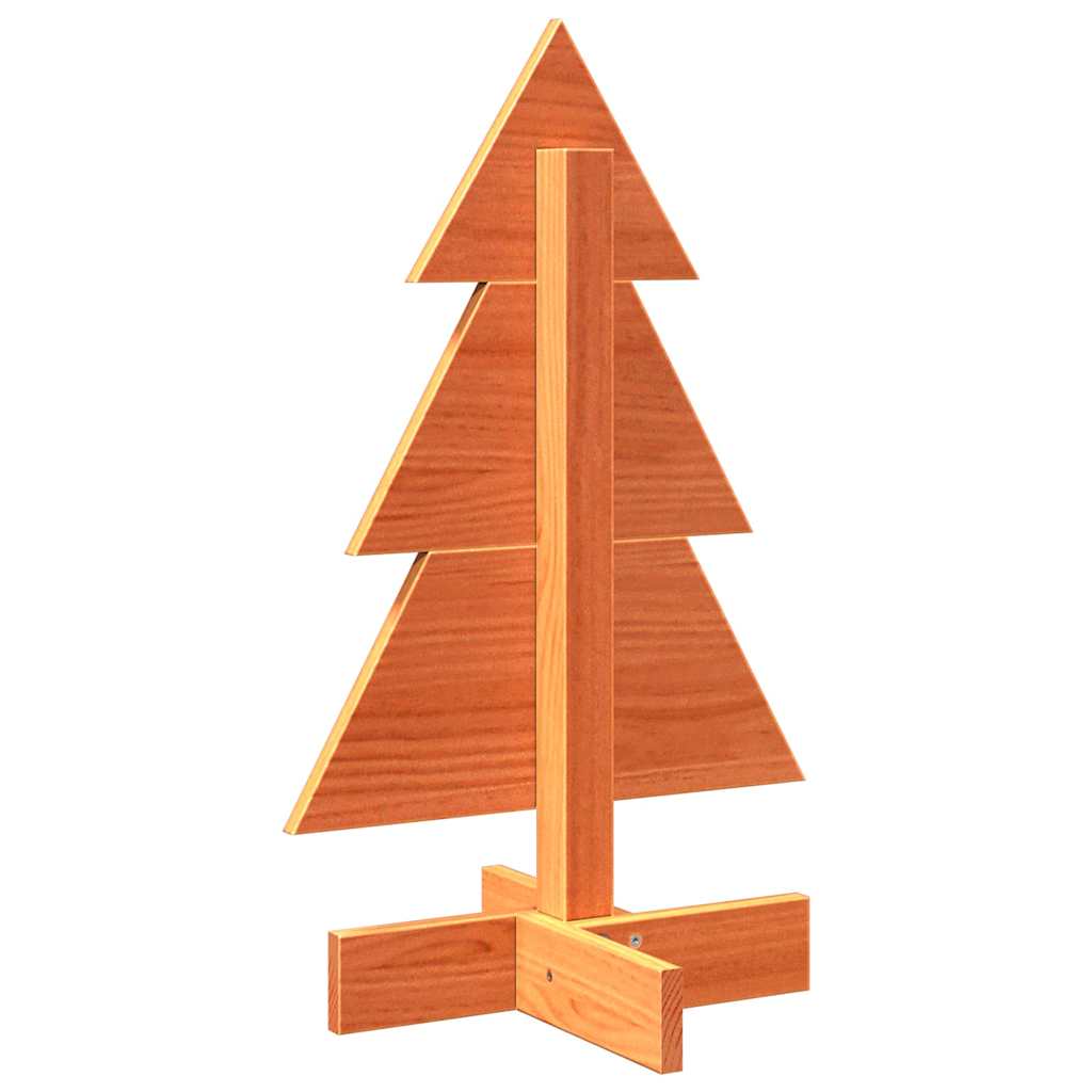 vidaXL Drewniana choinka do udekorowania, woskowy brąz, 60 cm, sosnowa