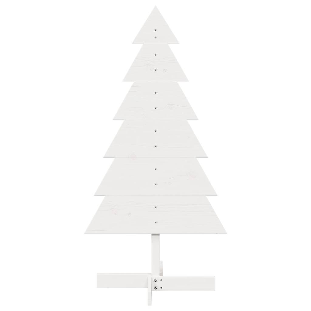 vidaXL Drewniana choinka do udekorowania, biała, 120 cm, sosnowa