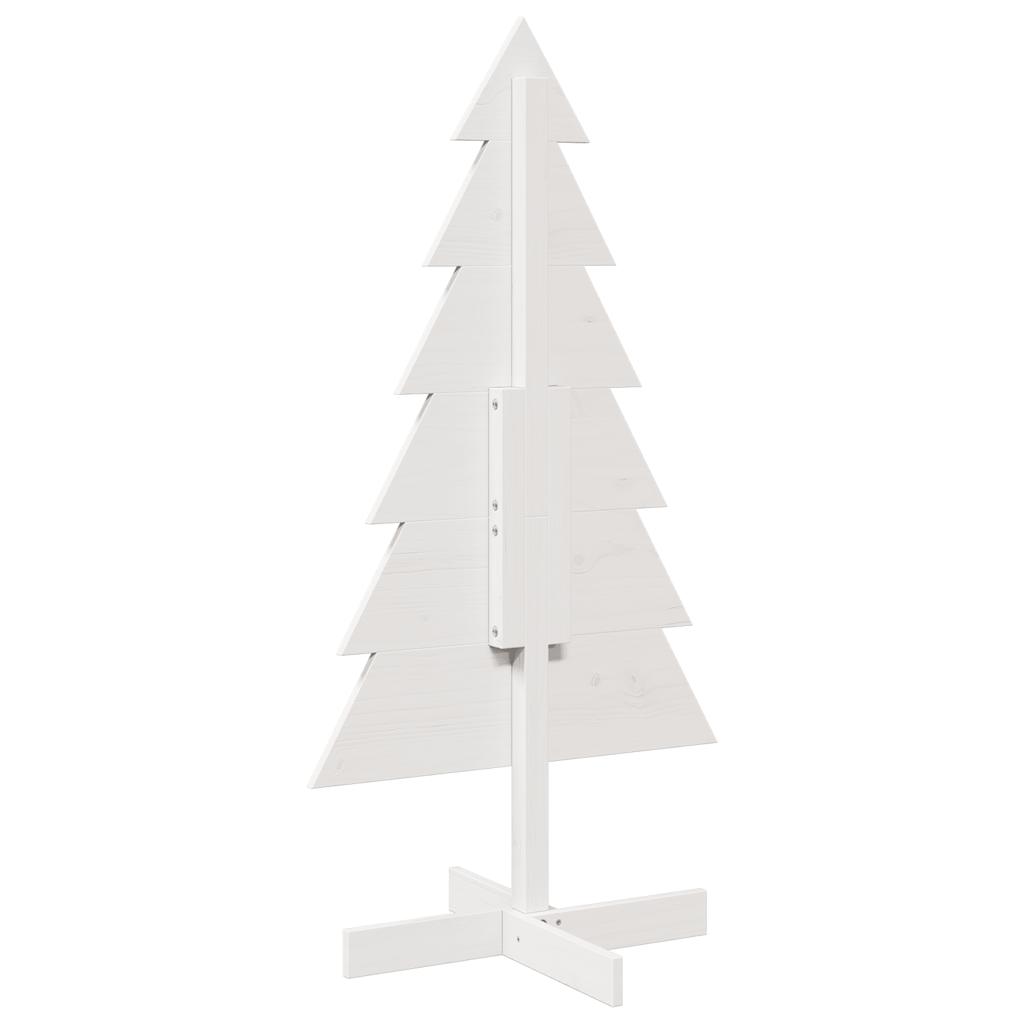 vidaXL Drewniana choinka do udekorowania, biała, 120 cm, sosnowa