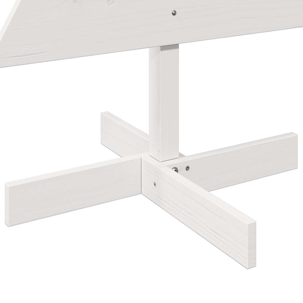 vidaXL Drewniana choinka do udekorowania, biała, 120 cm, sosnowa