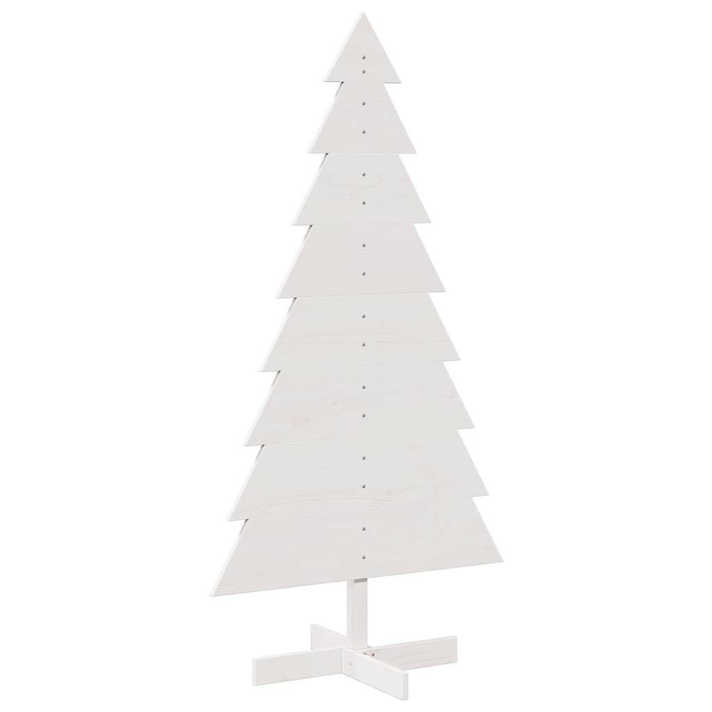 vidaXL Drewniana choinka do udekorowania, biała, 150 cm, sosnowa