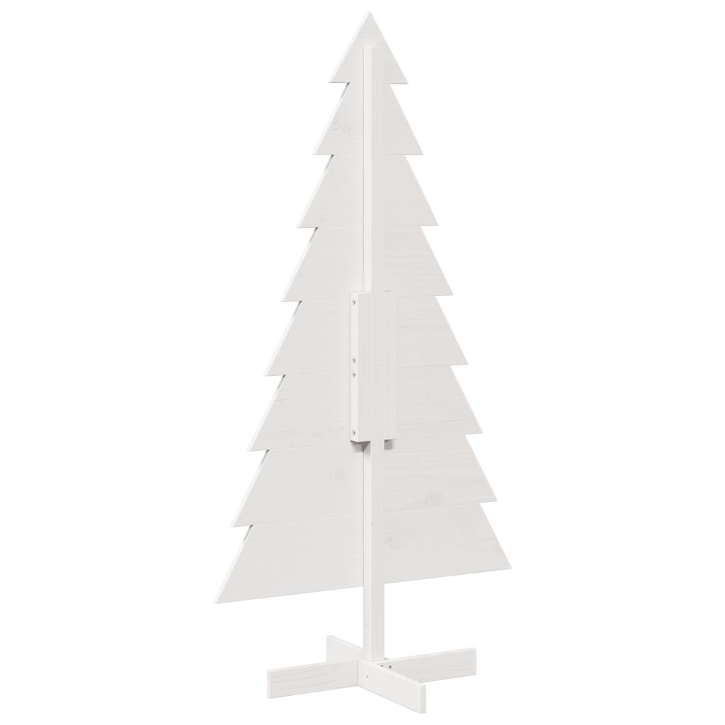 vidaXL Drewniana choinka do udekorowania, biała, 150 cm, sosnowa