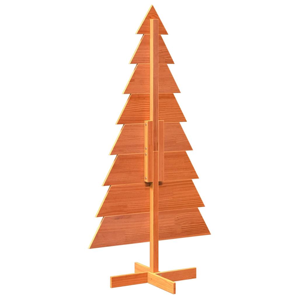 vidaXL Drewniana choinka do udekorowania, woskowy brąz, 150 cm, sosna