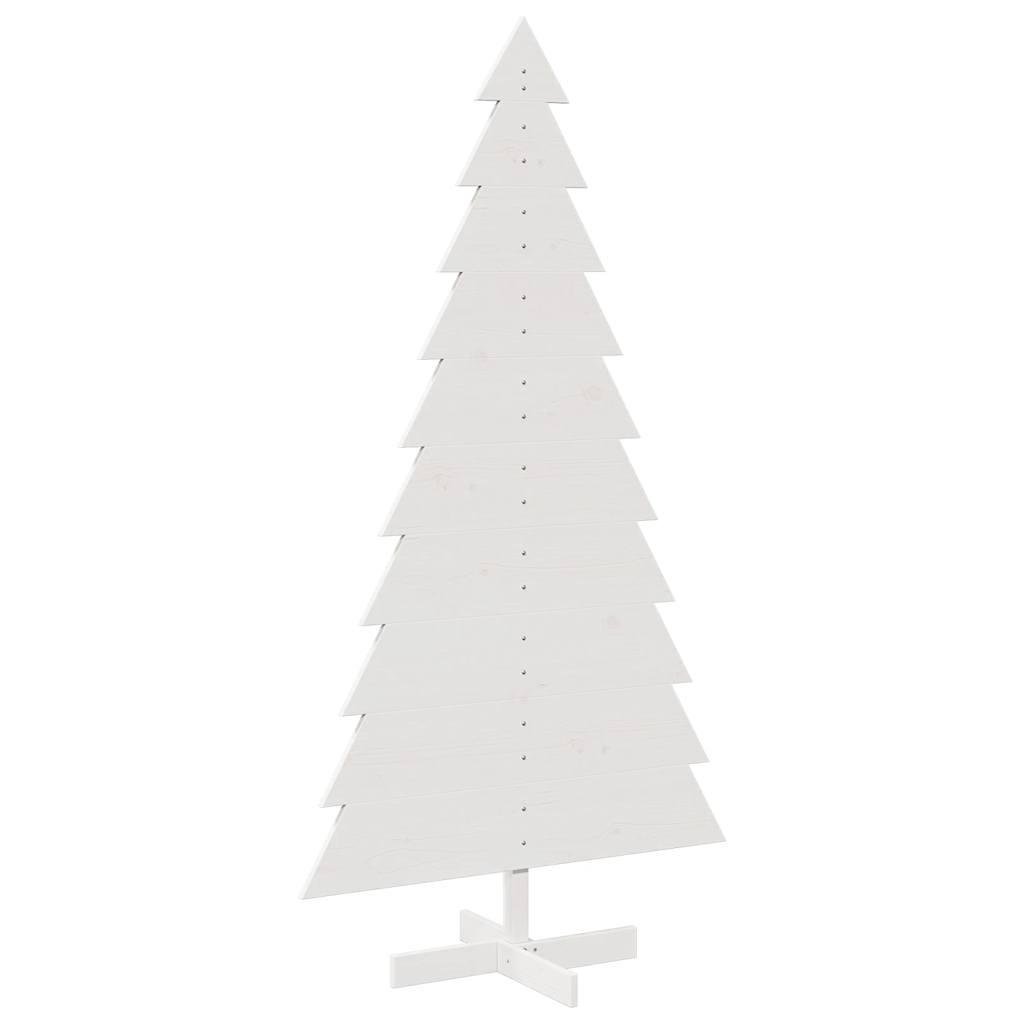 vidaXL Drewniana choinka do udekorowania, biała, 180 cm, sosnowa