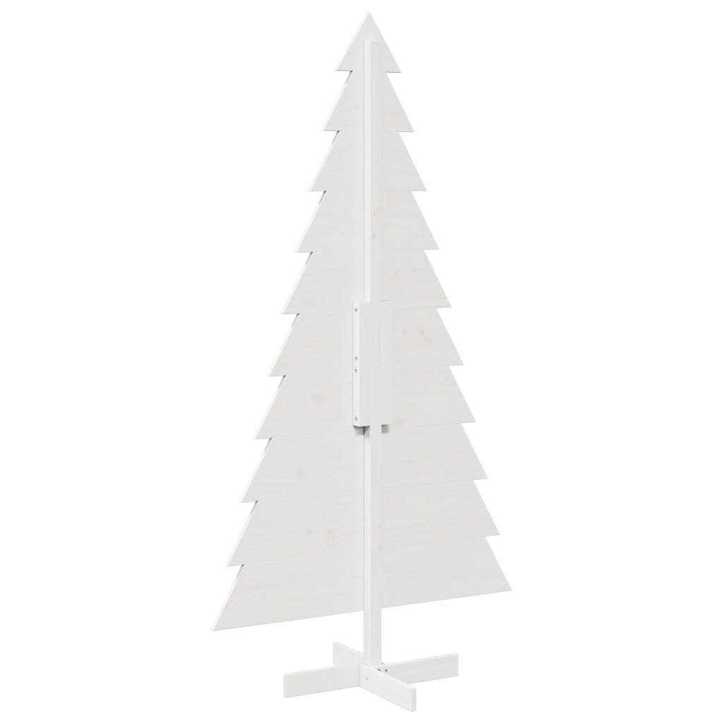 vidaXL Drewniana choinka do udekorowania, biała, 180 cm, sosnowa