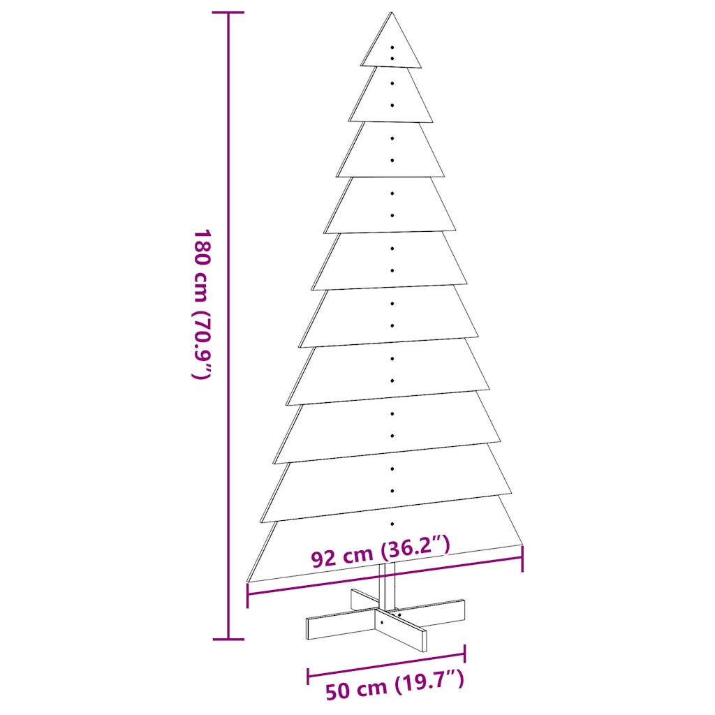 vidaXL Drewniana choinka do udekorowania, brązowa, 180 cm, sosnowa