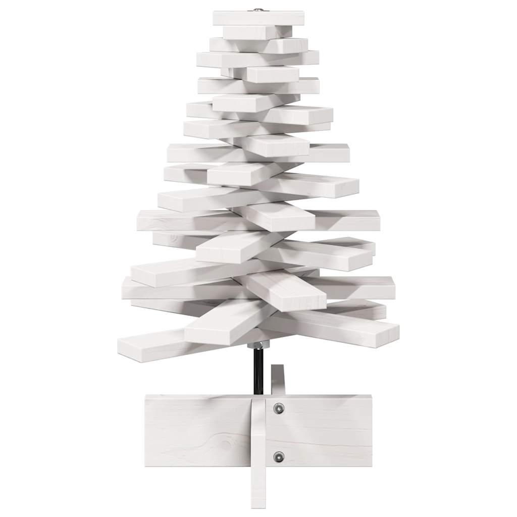 vidaXL Drewniana choinka do udekorowania, biała, 60 cm, sosnowa