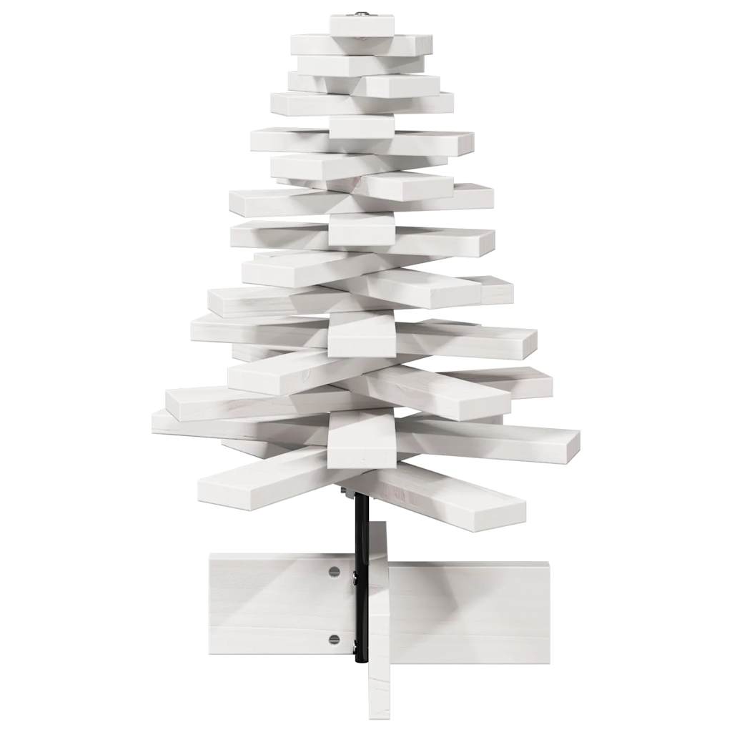 vidaXL Drewniana choinka do udekorowania, biała, 60 cm, sosnowa
