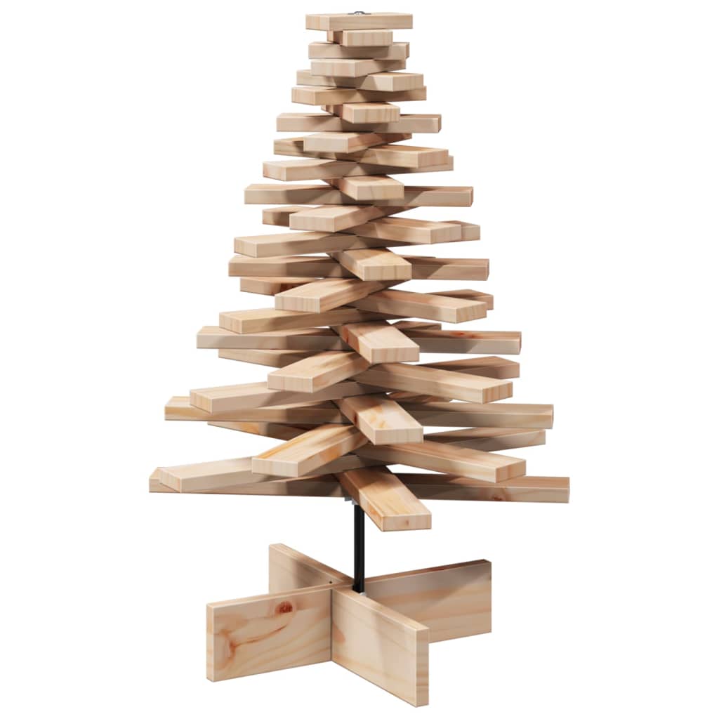 vidaXL Drewniana choinka do udekorowania, 80 cm, lite drewno sosnowe