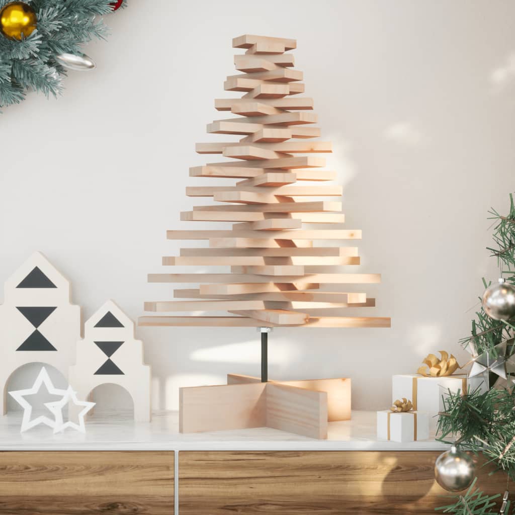 vidaXL Drewniana choinka do udekorowania, 80 cm, lite drewno sosnowe