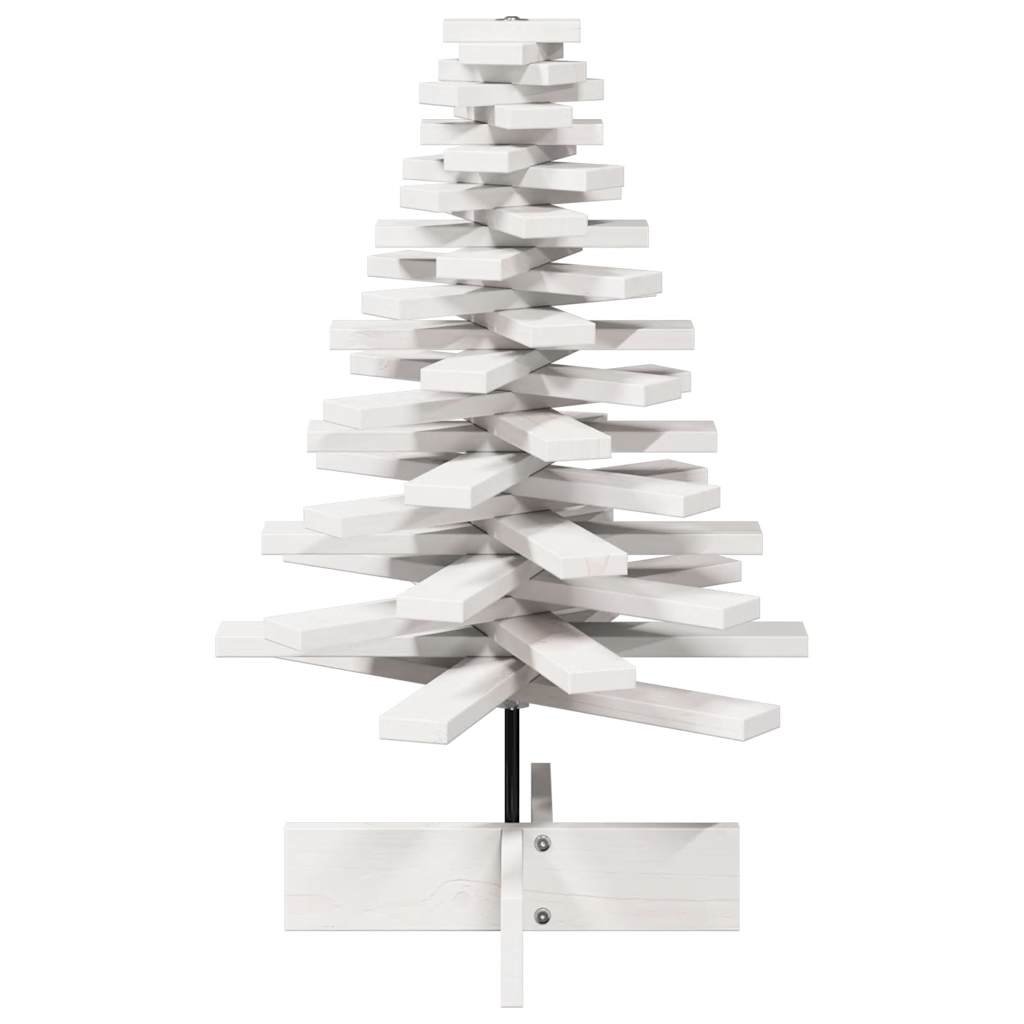 vidaXL Drewniana choinka do udekorowania, biała, 80 cm, sosnowa