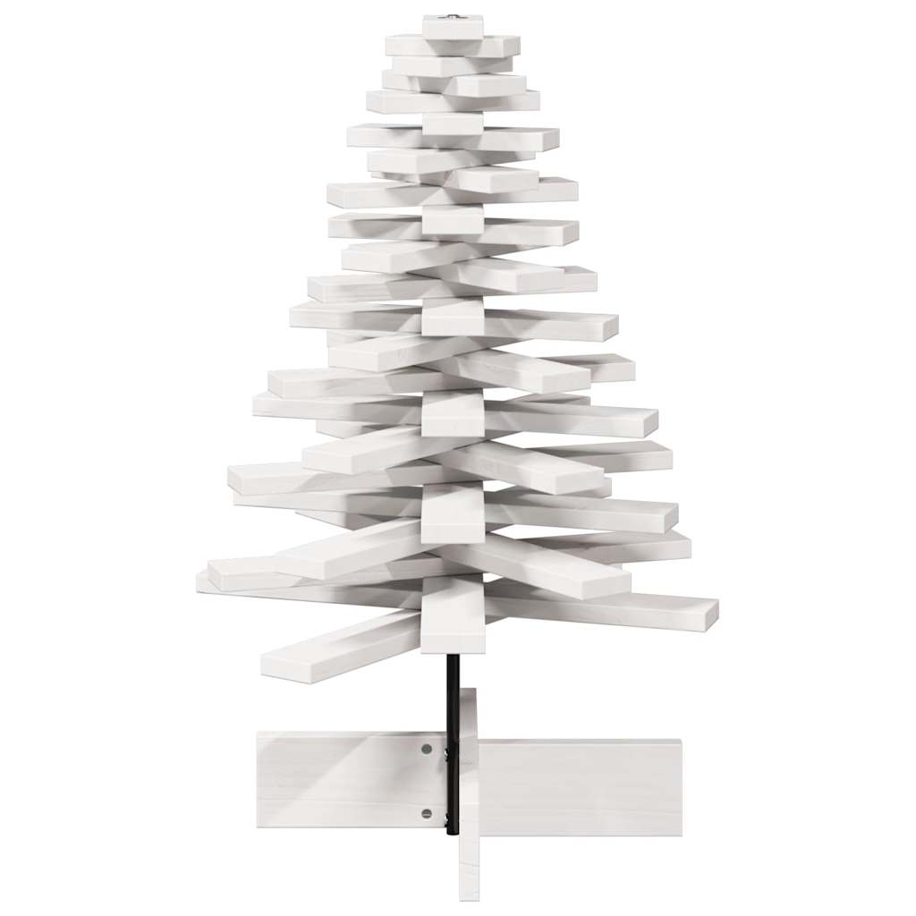 vidaXL Drewniana choinka do udekorowania, biała, 80 cm, sosnowa