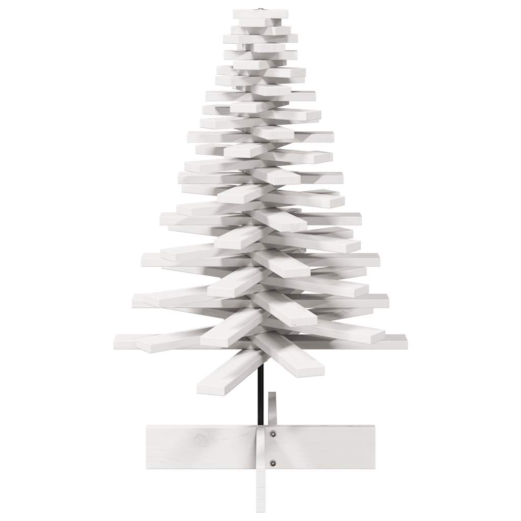vidaXL Drewniana choinka do udekorowania, biała, 100 cm, sosnowa