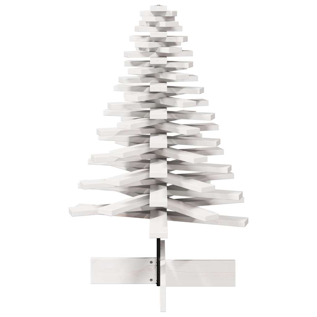 vidaXL Drewniana choinka do udekorowania, biała, 100 cm, sosnowa