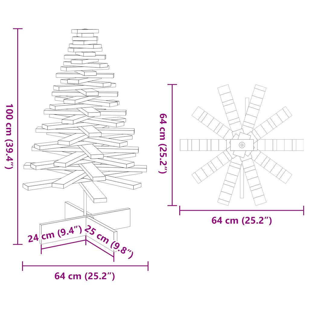 vidaXL Drewniana choinka do udekorowania, biała, 100 cm, sosnowa