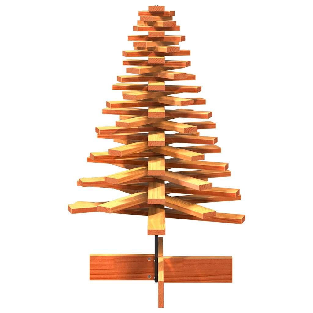 vidaXL Drewniana choinka do udekorowania, woskowy brąz, 100 cm, sosna