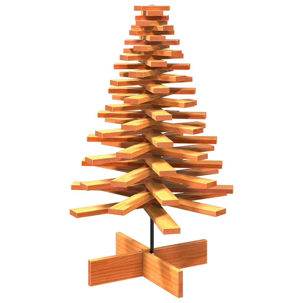 vidaXL Drewniana choinka do udekorowania, woskowy brąz, 100 cm, sosna