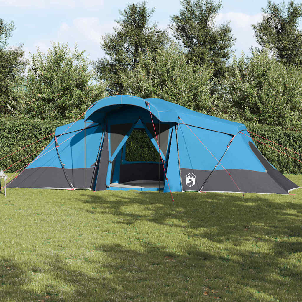 vidaXL Namiot rodzinny z dachem Niebieski i szary 721 x 335 x 212 cm