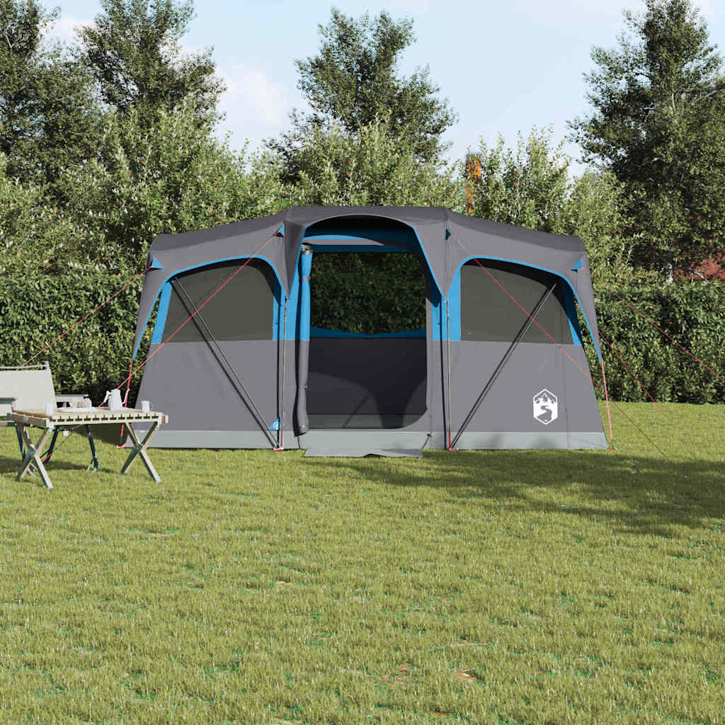 vidaXL Namiot rodzinny z dachem Niebieski i szary 435 x 255 x 216 cm