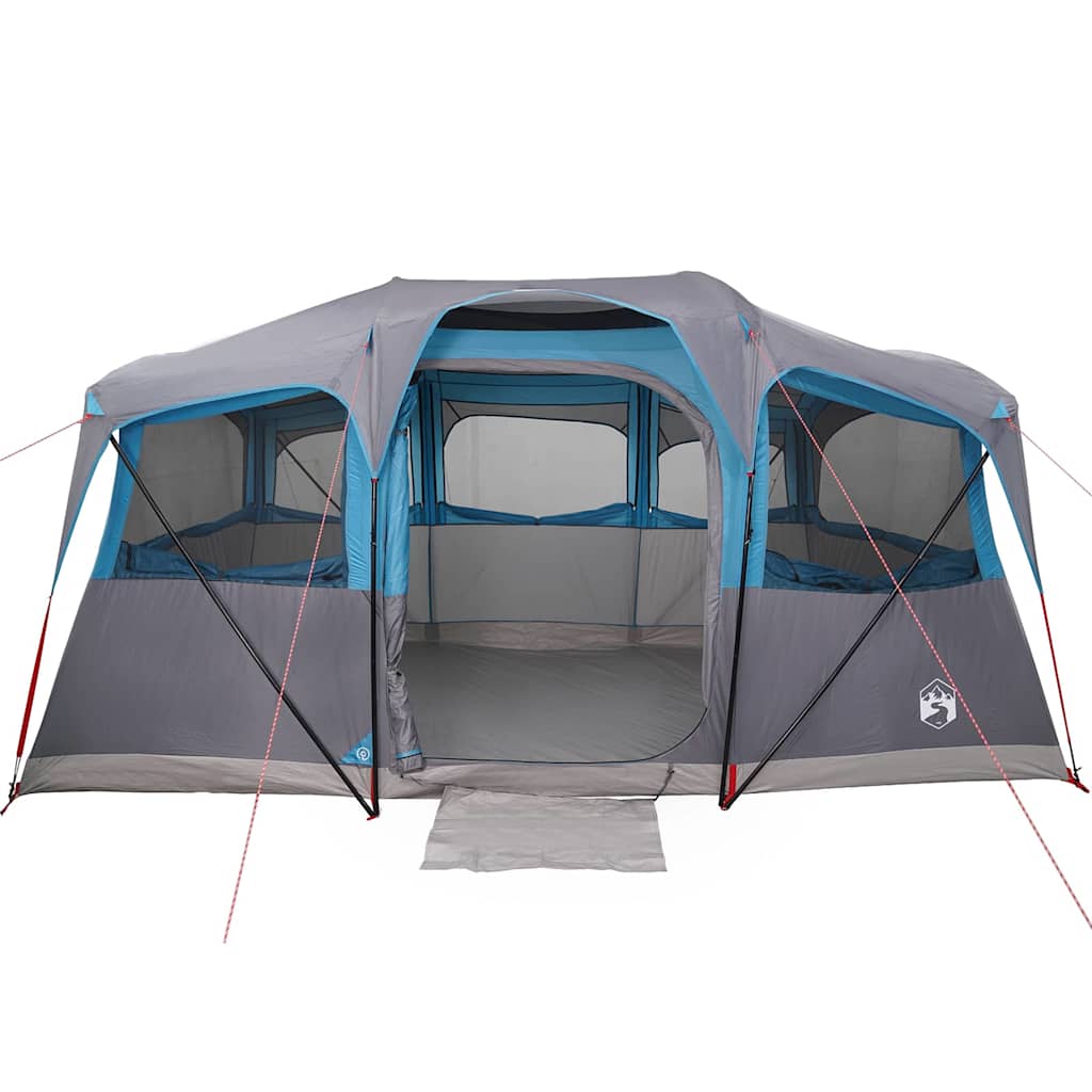 vidaXL Namiot rodzinny z dachem Niebieski i szary 435 x 255 x 216 cm