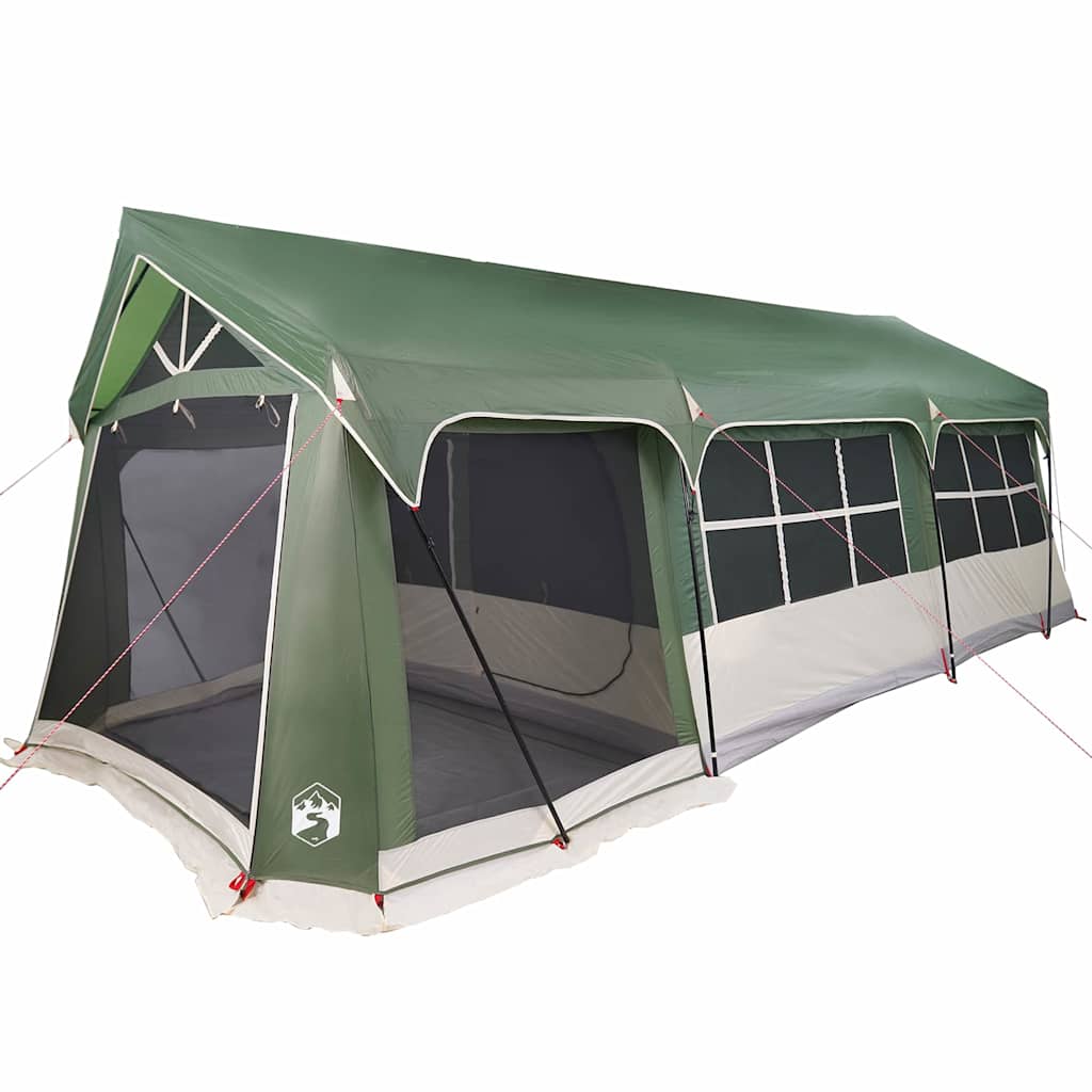 vidaXL Namiot rodzinny Zielony i Biały 620 x 322 x 240 cm Poliester