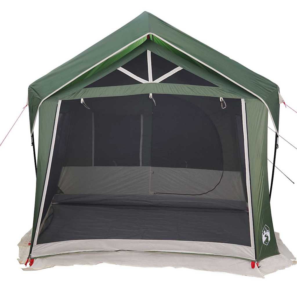 vidaXL Namiot rodzinny Zielony i Biały 620 x 322 x 240 cm Poliester