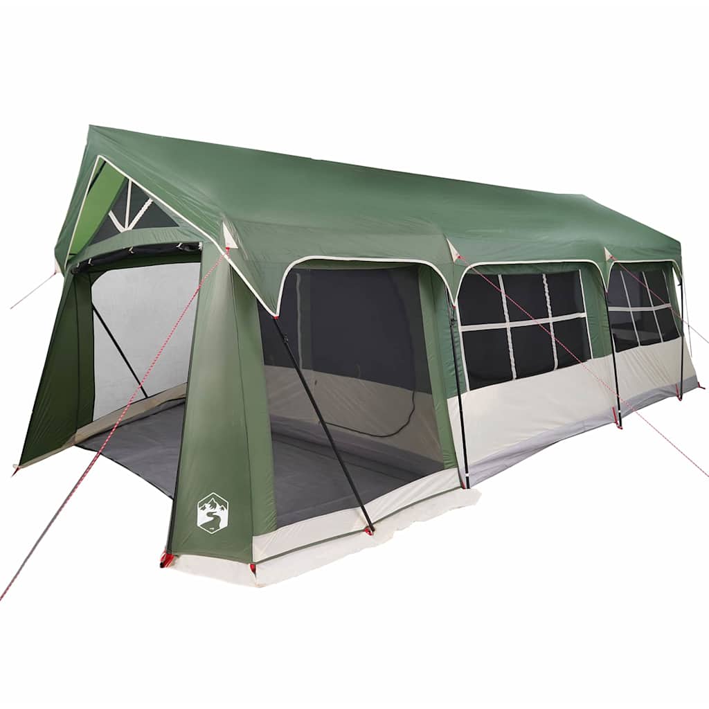 vidaXL Namiot rodzinny Zielony i Biały 620 x 322 x 240 cm Poliester
