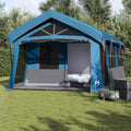 vidaXL Namiot rodzinny Niebieski i szary 620 x 322 x 240 cm Poliester