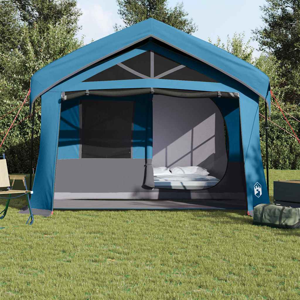 vidaXL Namiot rodzinny Niebieski i szary 620 x 322 x 240 cm Poliester