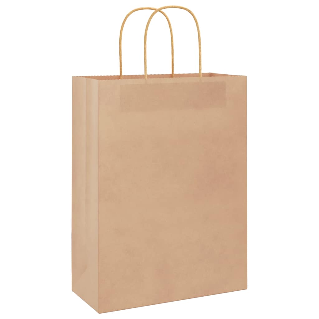 vidaXL Torby papierowe 250 szt. z uchwytami Brązowe 26x12x35 cm