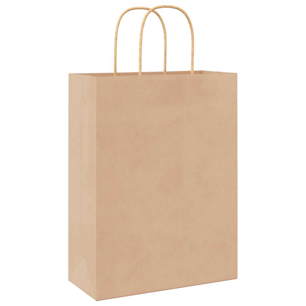 vidaXL Torby papierowe 250 szt. z uchwytami Brązowe 26x12x35 cm