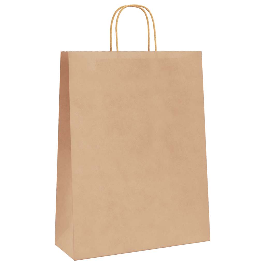 vidaXL Torby papierowe 250 szt. z uchwytami Brązowe 32x12x42 cm