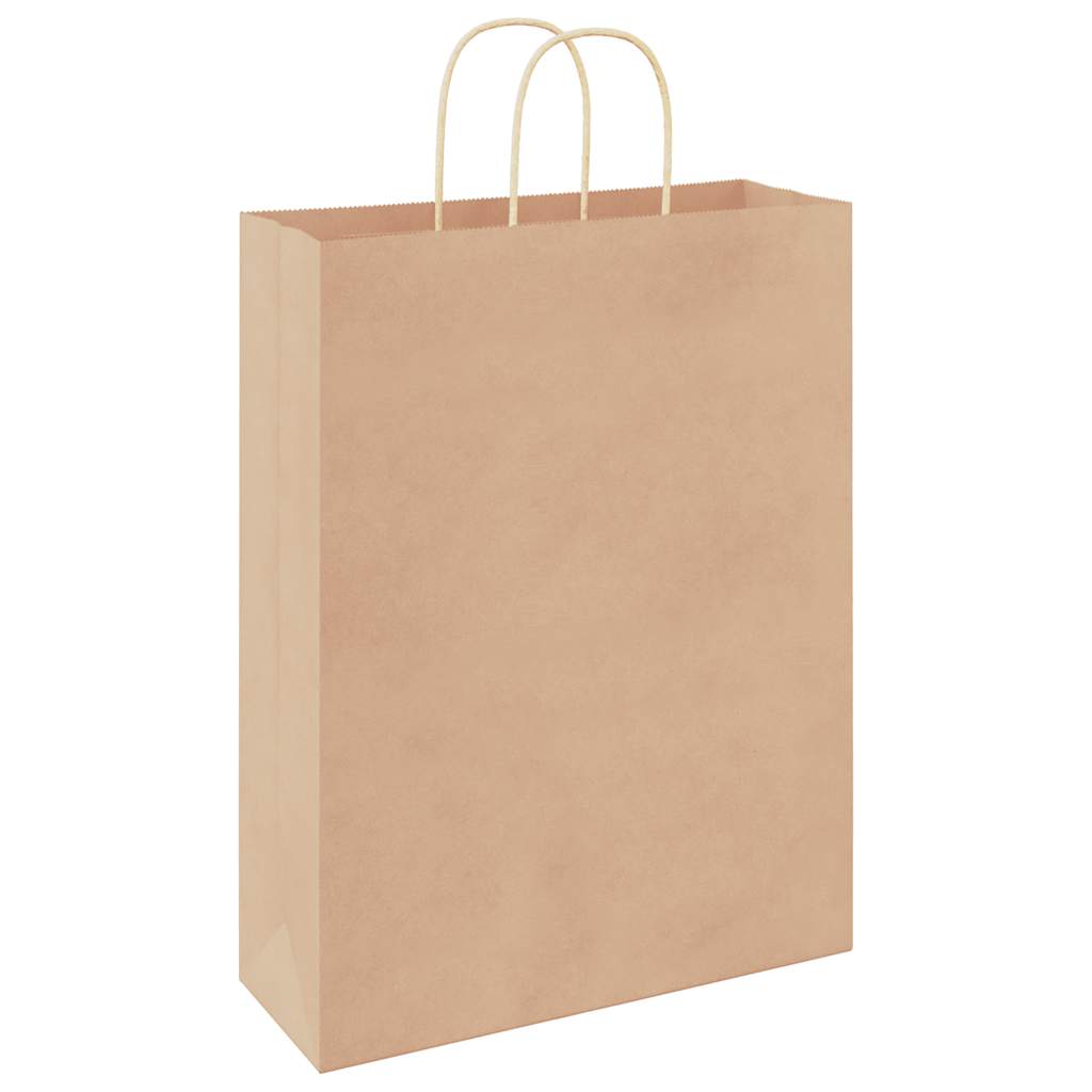 vidaXL Torby papierowe 250 szt. z uchwytami Brązowe 32x12x42 cm